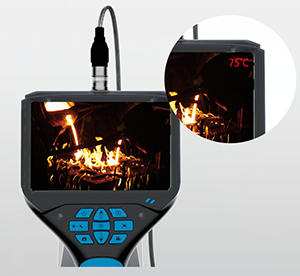 环境温度检测功能，当超过75度时，内窥镜全自动断开连接