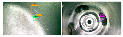 机械内部损伤AI智能识别系统可以自动识别不同种类的机械内部损伤情况，如裂缝、缺损、腐蚀、严重积碳、凹陷等